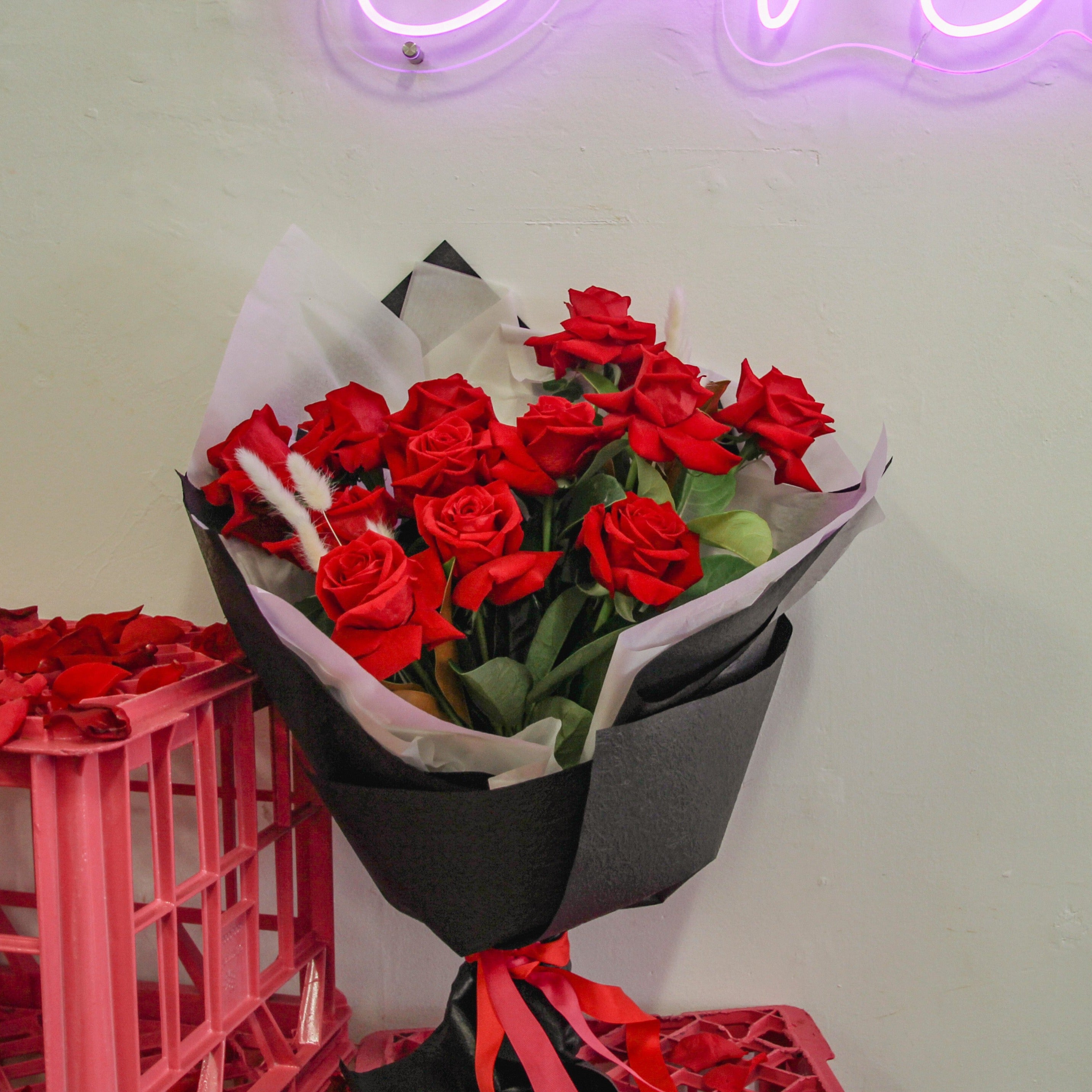 One Dozen Red Rose Bouquet